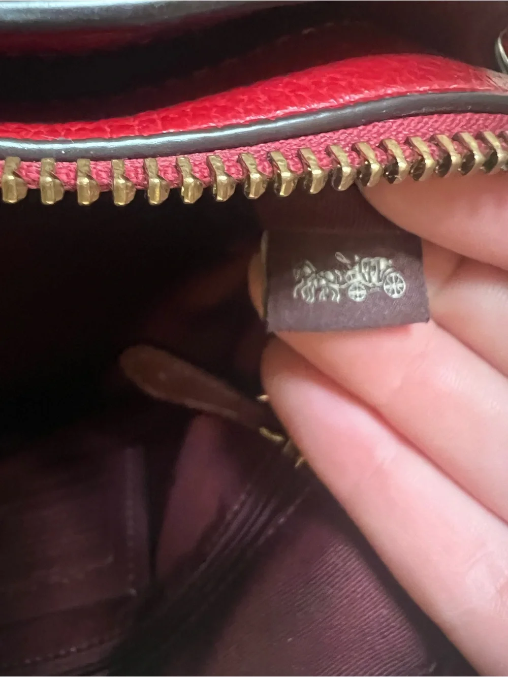 Coach Pebbled Leather Remi Satchel in Red with Detachable Strap